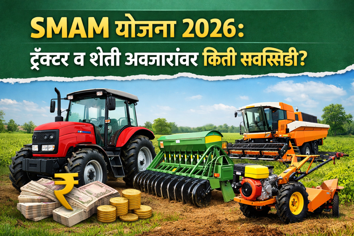 SMAM योजना अंतर्गत ट्रॅक्टर आणि शेती अवजारांवर मिळणारी सरकारी सबसिडी माहिती